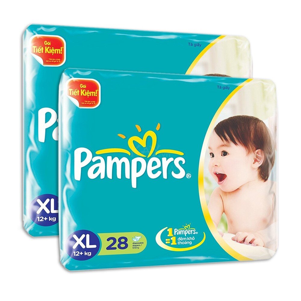 Bỉm - Tã dán Pampers size XL - 28 miếng (cho bé trên 12kg)  Bỉm - Tã dán Pampers size XL - 28 miếng (cho bé trên 12kg)