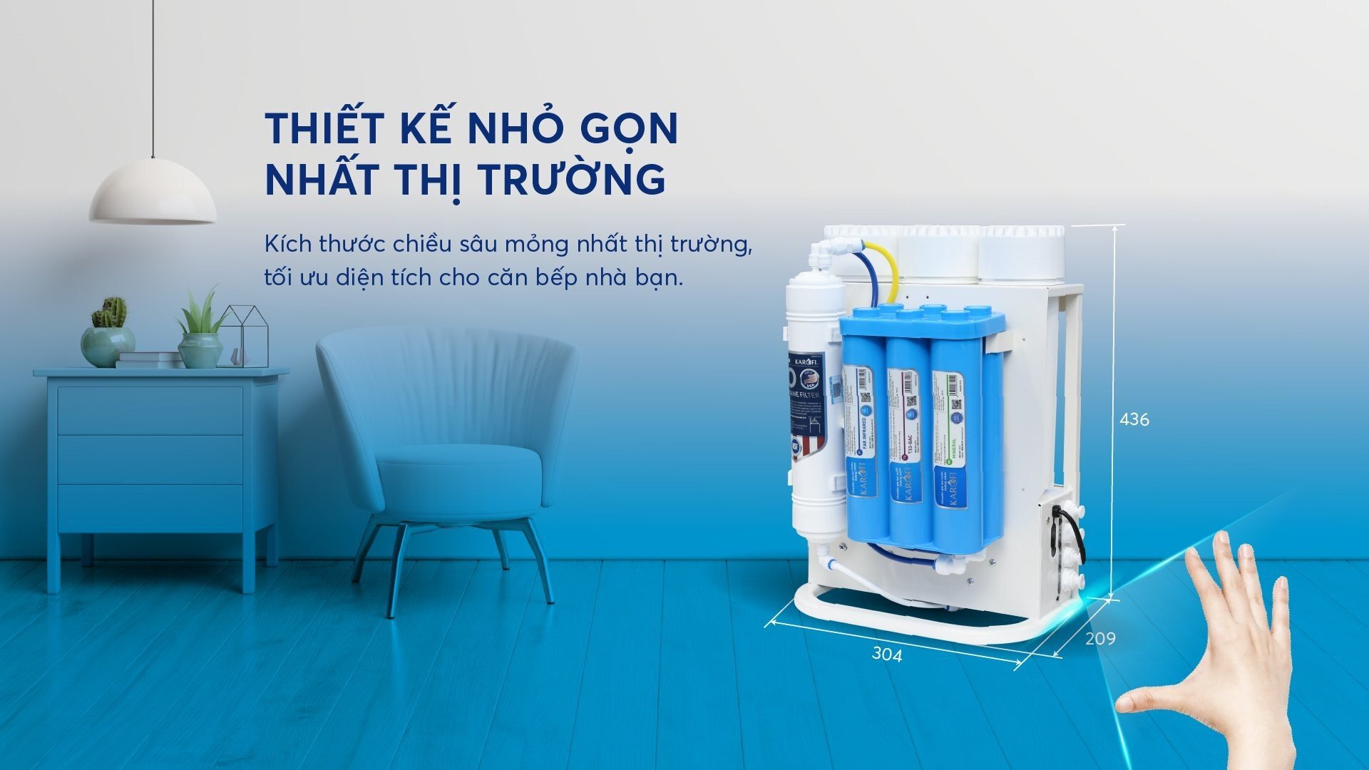 Kích thước của máy lọc nước Karofi Máy lọc nước Karofi
