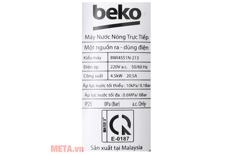 Máy nước nóng Beko BWI45S1N-213