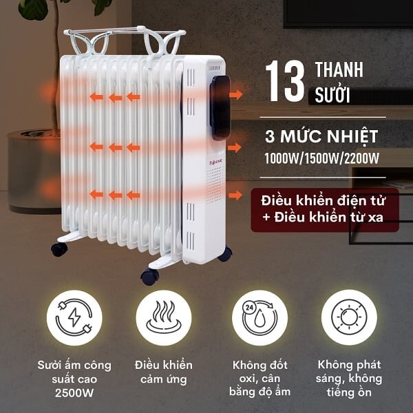 Máy sưởi dầu FujiHome OH8613 Máy sưởi dầu FujiHome OH8613