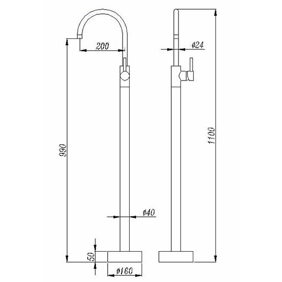 Vòi Bồn Tắm Nằm Kanly GCAH6