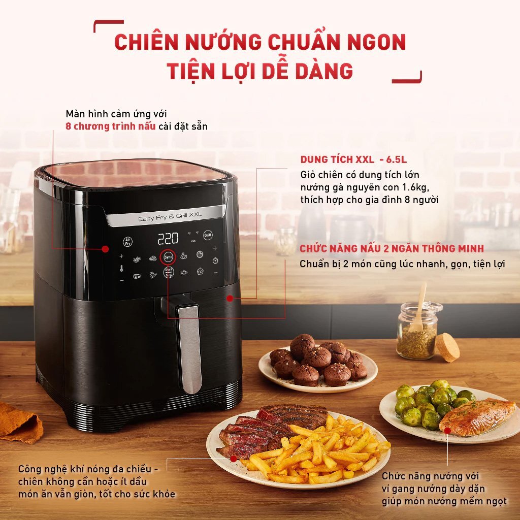 Nồi chiên không dầu Tefal EY801815 6.5L