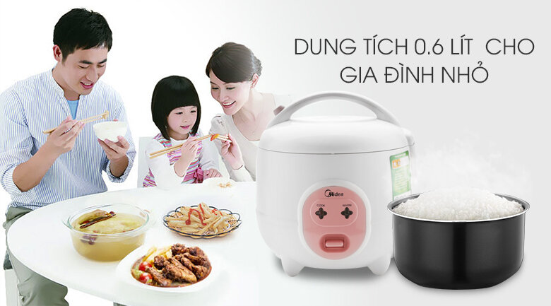 Nồi cơm điện Midea 0.6 lít CM06SA Nồi cơm điện Midea 0.6 lít CM06SA