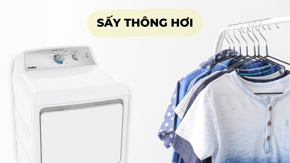 Máy sấy quần áo Mabe Dryer 18kg SME26N5XNBCT0 4 Áp dụng công nghệ sấy thông hơi để làm khô quần áo