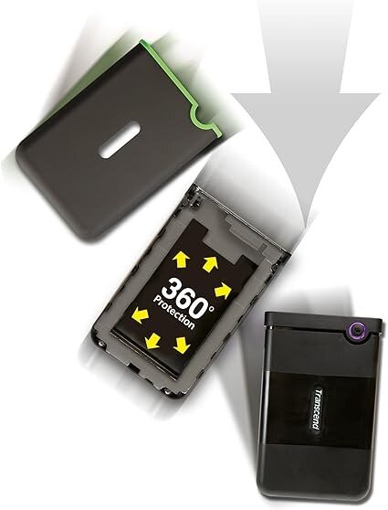 Ổ cứng di động Transcend 2TB 2.5inch StoreJet Slim 25M3S Màu Xám, Chống Sốc (TS2TSJ25M3S) 2