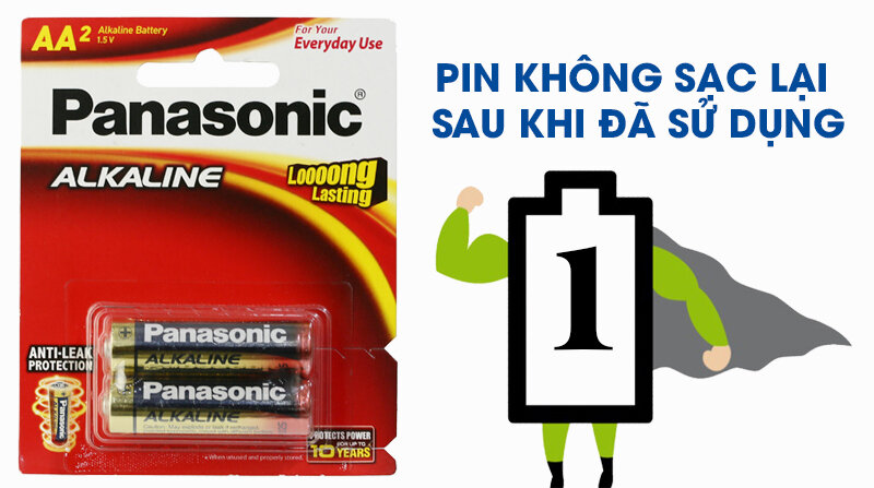 Pin AA 2 viên Panasonic Alkaline LR6T-2B-V