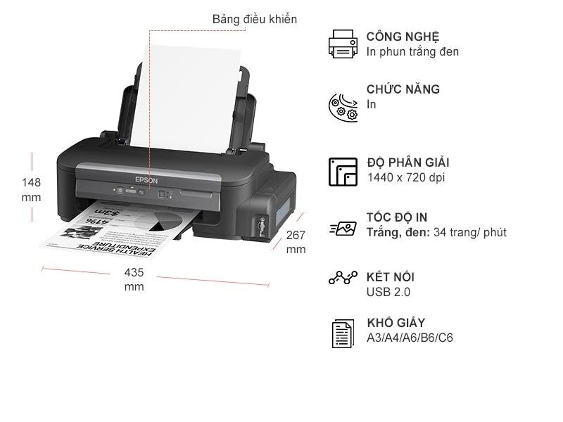Máy in phun đen trắng Epson M100 (In)