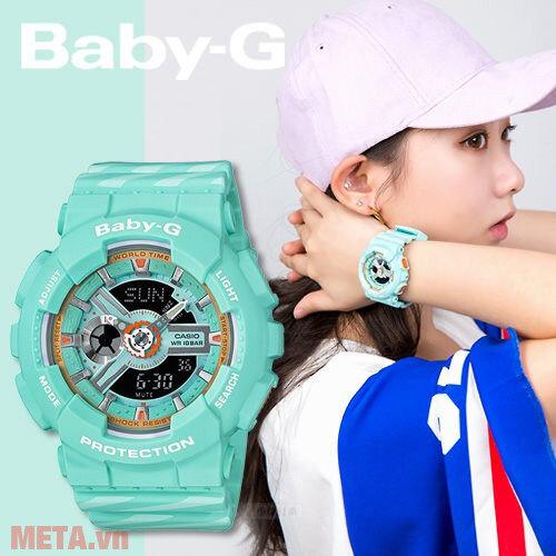 Đồng hồ nữ Baby-G BA-110CH-3ADR xanh ngọc