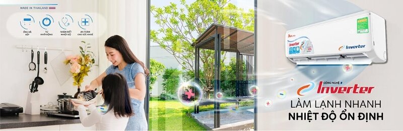 Điều hòa Akino 9000 BTU 1 chiều Inverter AKN-9CINV1FA làm mát nhanh