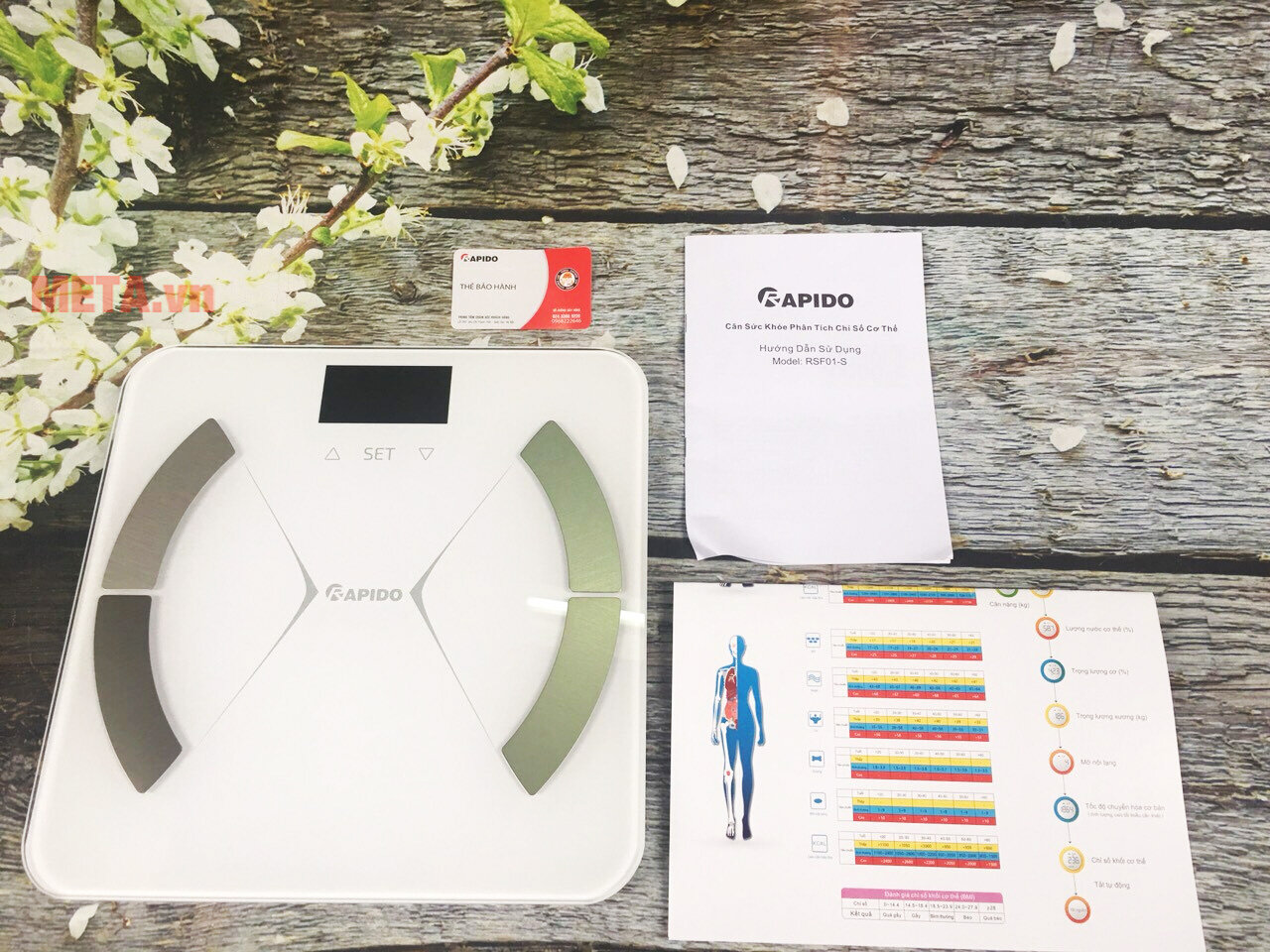 Cân sức khỏe thông minh Rapido RSB01-S (Có bluetooth)