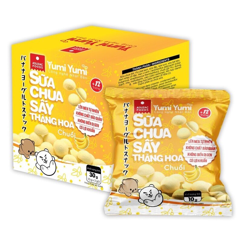 Sữa chua sấy thăng hoa vị chuối Asuzac cho bé trên 12 tháng tuổi