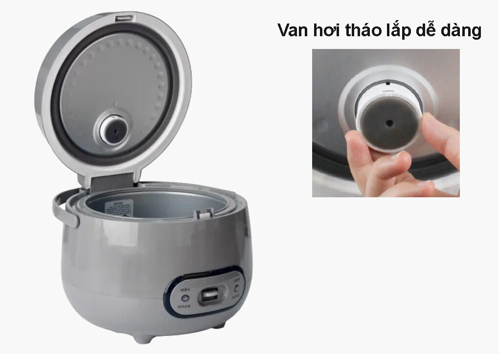 Nồi cơm điện Happy Cook HCJ-120G trang bị van hơi dễ tháo rời