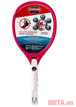 Vợt muỗi Sunhouse SHE-E250 màu hồng