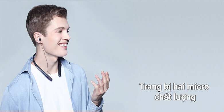 Tai nghe Bluetooth LG HBS-SL5 (Đen) |  Trang bị hai micro chất lượng