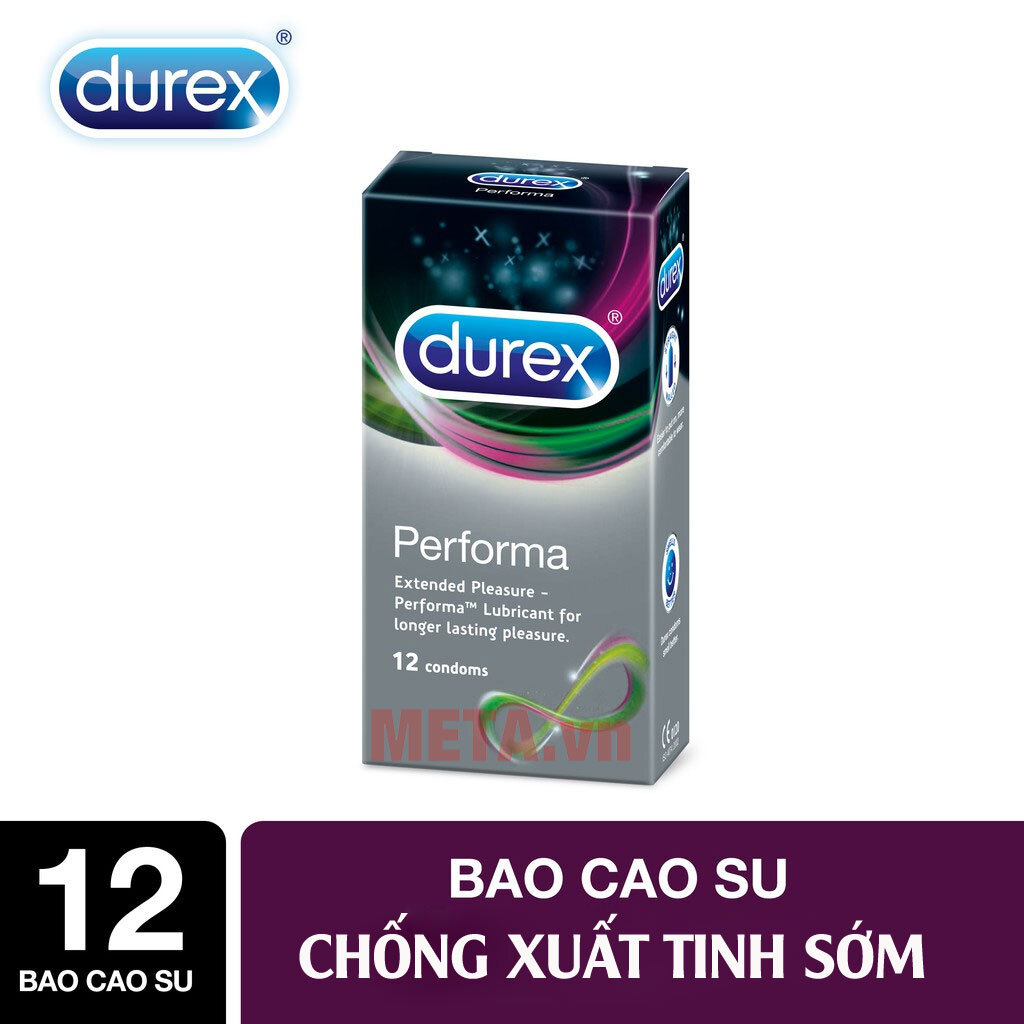 Bao cao su kéo dài thời gian quan hệ Durex Performa (hộp 12 chiếc)
