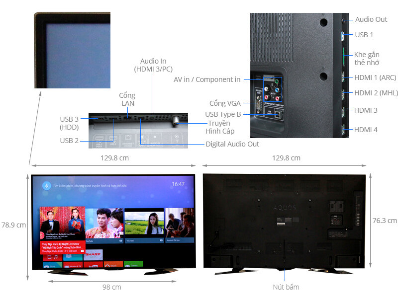 Smart Tivi Sharp 58 inch LC-58UE630X Smart Tivi Sharp 58 inch LC-58UE630X
