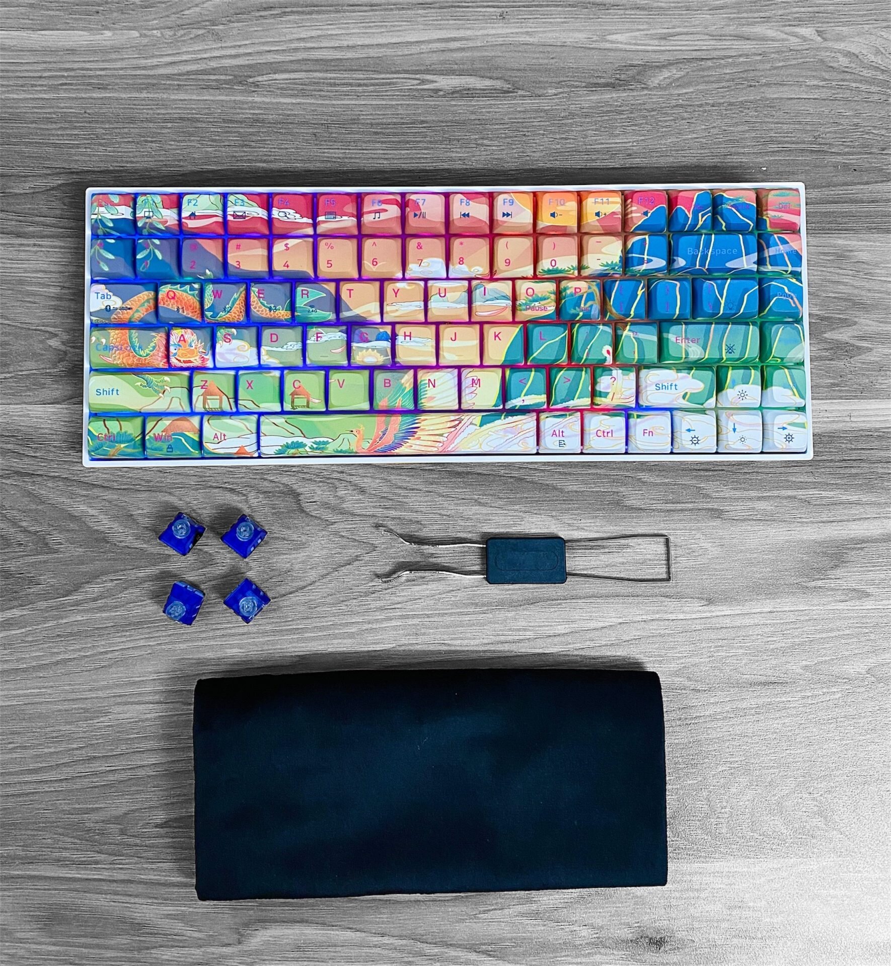 Bàn phím cơ không dây Newmen GM840 Pro Hush V3 Super Silent (KailhBox Deep Sea) (USB) 2