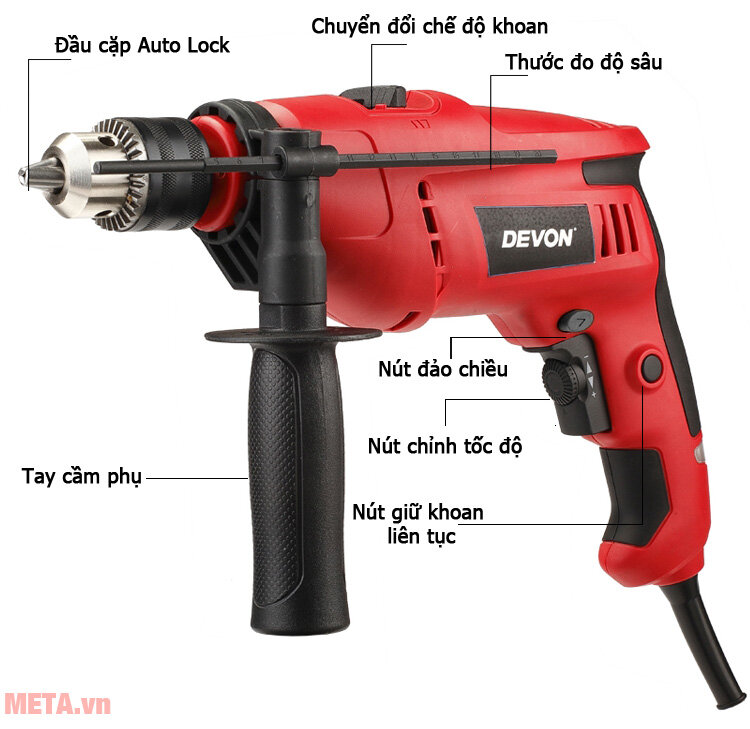 Máy khoan động lực 13mm Devon 1515 (bộ set 30 chi tiết) Máy khoan động lực 13mm Devon 1515 (bộ set 30 chi tiết)