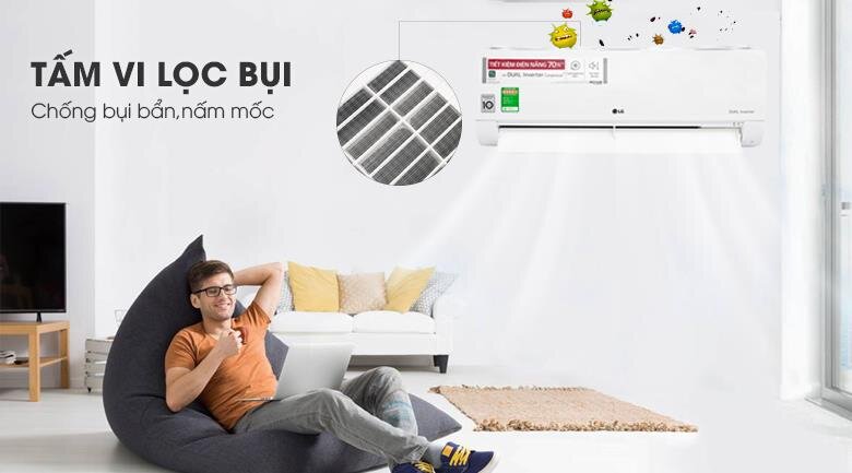 Điều hòa 1 chiều Inverter LG V10ENW 9.200BTU Dual Cool