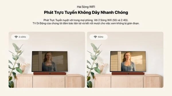 Tivi Coocaa 24LP6000G có 2 sóng wifi