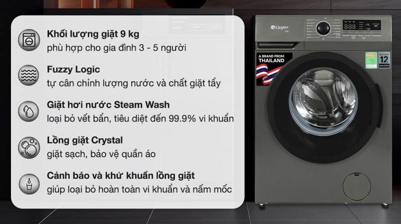Máy giặt Casper 9kg WF-9VG1 Máy giặt Casper 9kg WF-9VG1