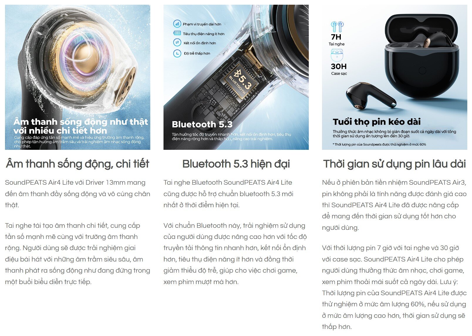 Tai nghe Bluetooth Soundpeats Air4 Lite Đen