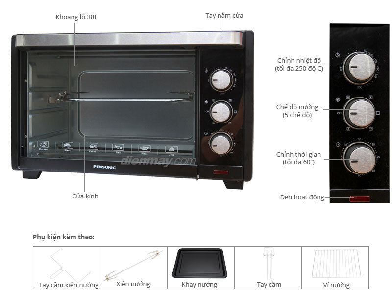 Lò nướng Pensonic PEO-3801