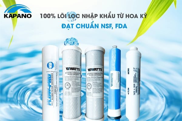100% lõi nhập khẩu Máy lọc nước RO tủ kính cường lực Kapano RO5-USA-50B