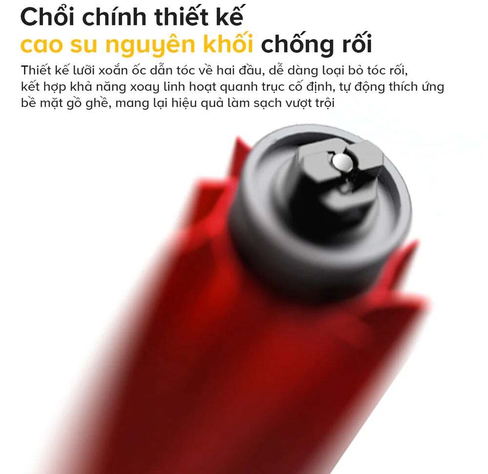 Chổi chính cao su nguyên khối - Hiệu suất làm sạch tối ưu Robot lau nhà Roborock QR 798