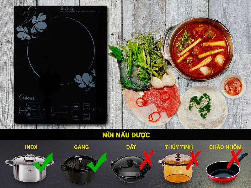 Bếp từ Midea MI-SV21DM Bếp từ Midea MI-SV21DM