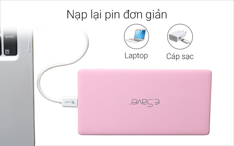 Pin sạc dự phòng Polymer 5.000 mAh eSaver JP85 Pin sạc dự phòng Polymer 5.000 mAh eSaver JP85
