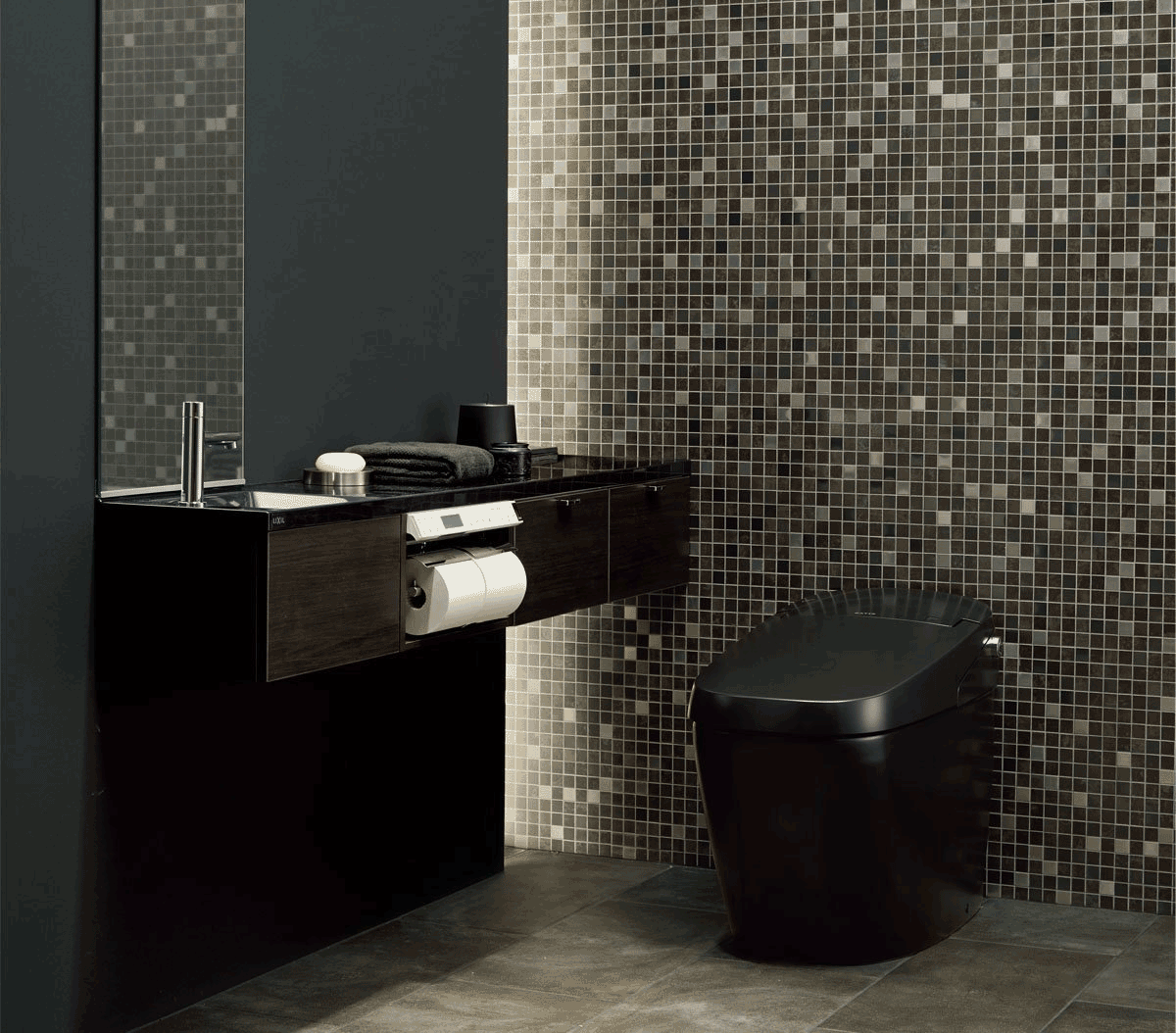 Bồn cầu điện tử INAX Satis G AC-G216VN màu đen thanh lịch