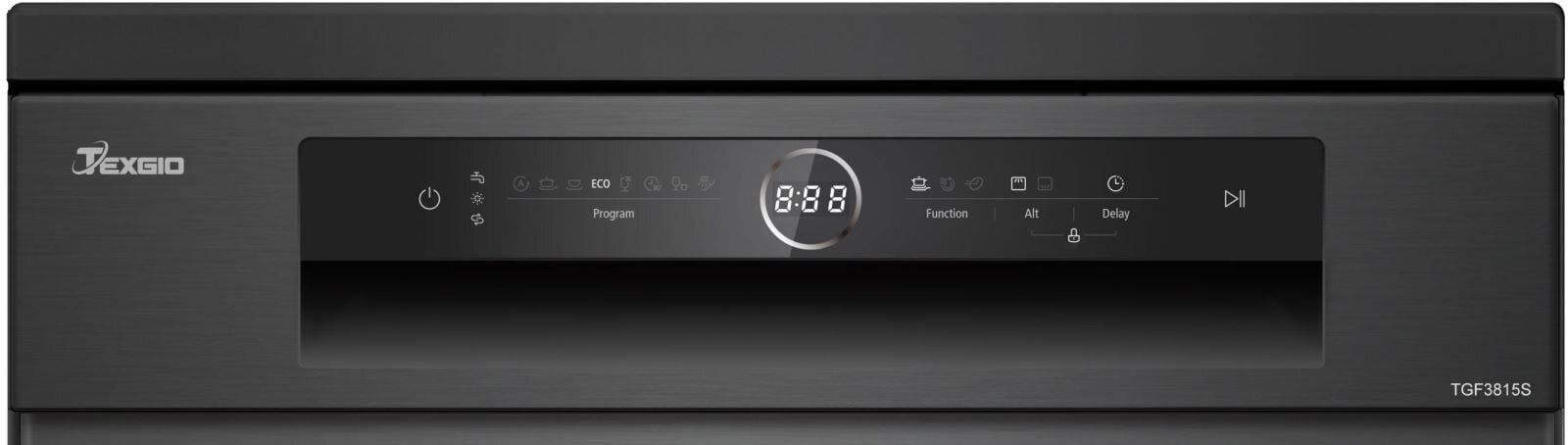 Bảng điều khiển của máy rửa chén bát độc lập Texgio 15 bộ TGF3815S