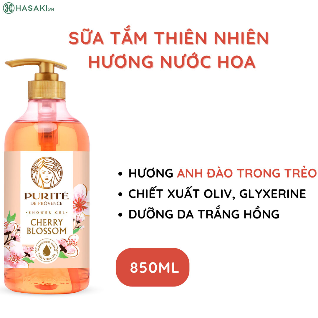 Sữa Tắm Purité Cherry Blossom Shower Gel Sáng Mịn Da Hương Hoa Anh Đào