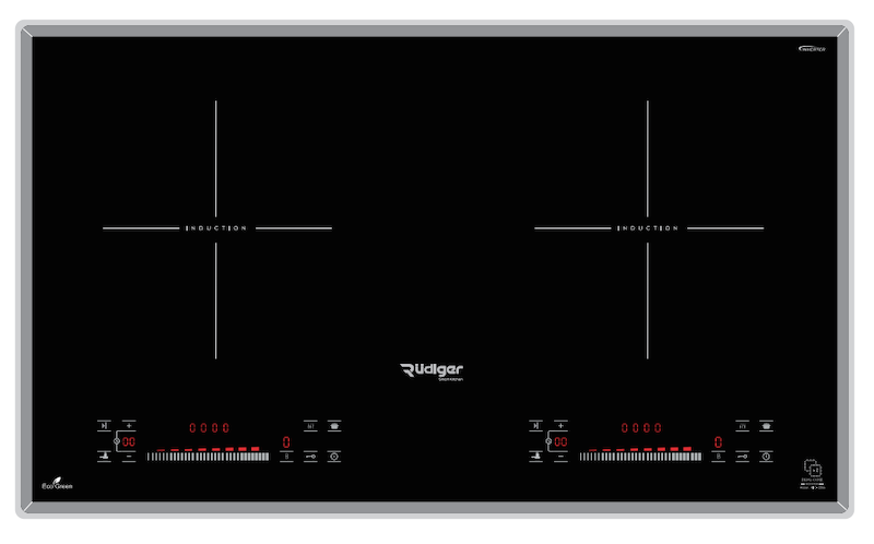 Bếp từ đôi Rudiger RIC-2366 sở hữu bảng điều khiển cảm ứng trượt êm mượt