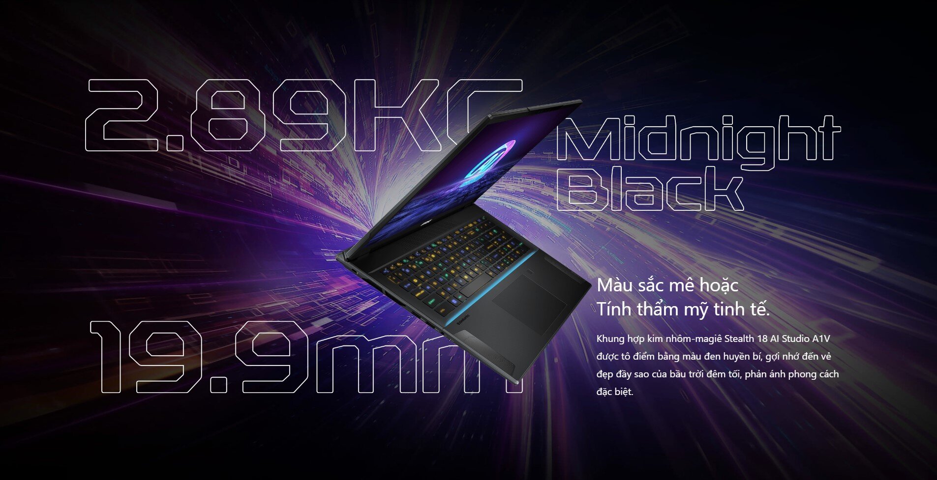 Laptop MSI Gaming Stealth 18 AI Studio A1VGG