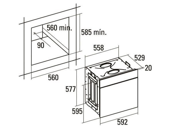 Kích thước của lò nướng  Dmestik ES-615DMK