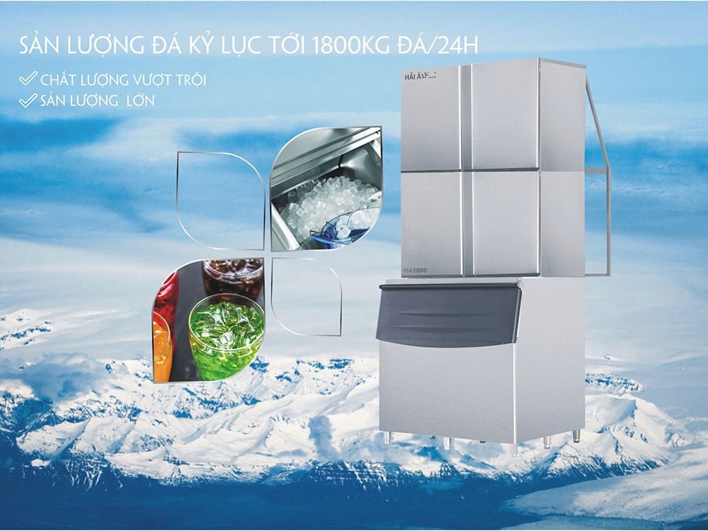 Sản lượng đá lớn lên đến 1800 kg đá/ngày