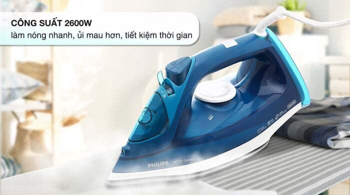 bàn ủi hơi nước Philips DST3040/70 sử dụng công suất mạnh mẽ bàn ủi hơi nước Philips DST3040/70 sử dụng công suất mạnh mẽ