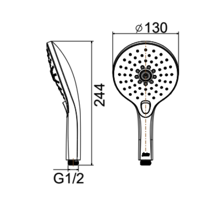 Bản vẽ kỹ thuật tay sen American Standard WF-9H11 EasySET 3 Chức Năng