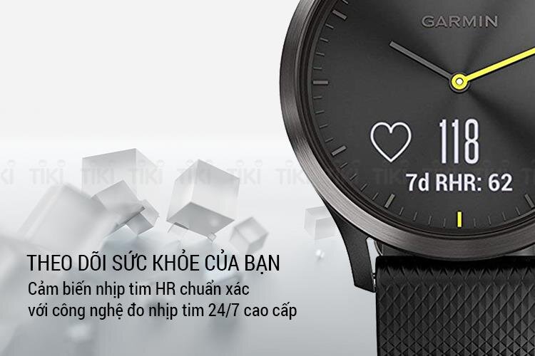 Đồng hồ thông minh Garmin Vivomove HR Sport, Black, VN