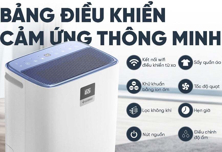 Máy hút ẩm và lọc không khí dùng bảng điều khiển cảm ứng Máy hút ẩm và lọc không khí