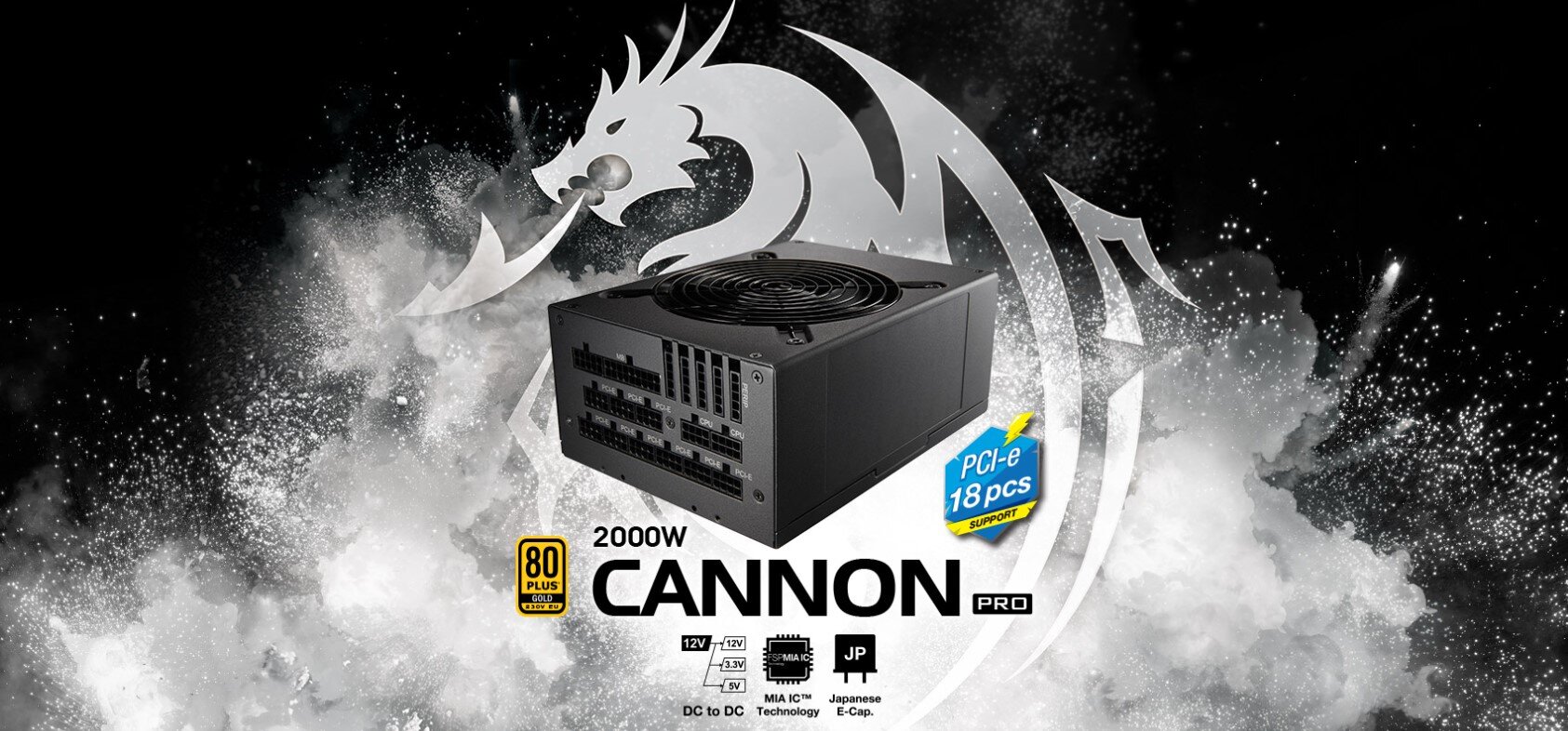 Nguồn FSP Power Supply Series Cannon Pro 2000W ( 80 Plus Gold/ Màu Đen)