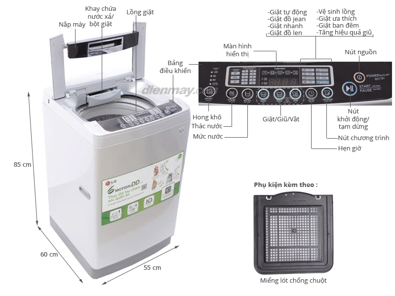 Máy giặt LG WF-D8525DD 8.5kg Máy giặt LG WF-D8525DD 8.5kg