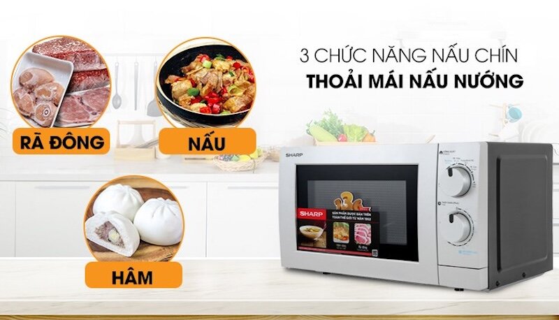 lò vi sóng Sharp R209VN(W) còn được tích hợp nhiều chức năng tiện dụng khác