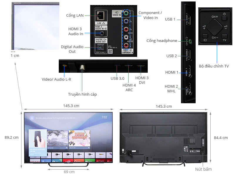 Android Tivi Sony 65 inch KD-65X8500C Android Tivi Sony 65 inch KD-65X8500C