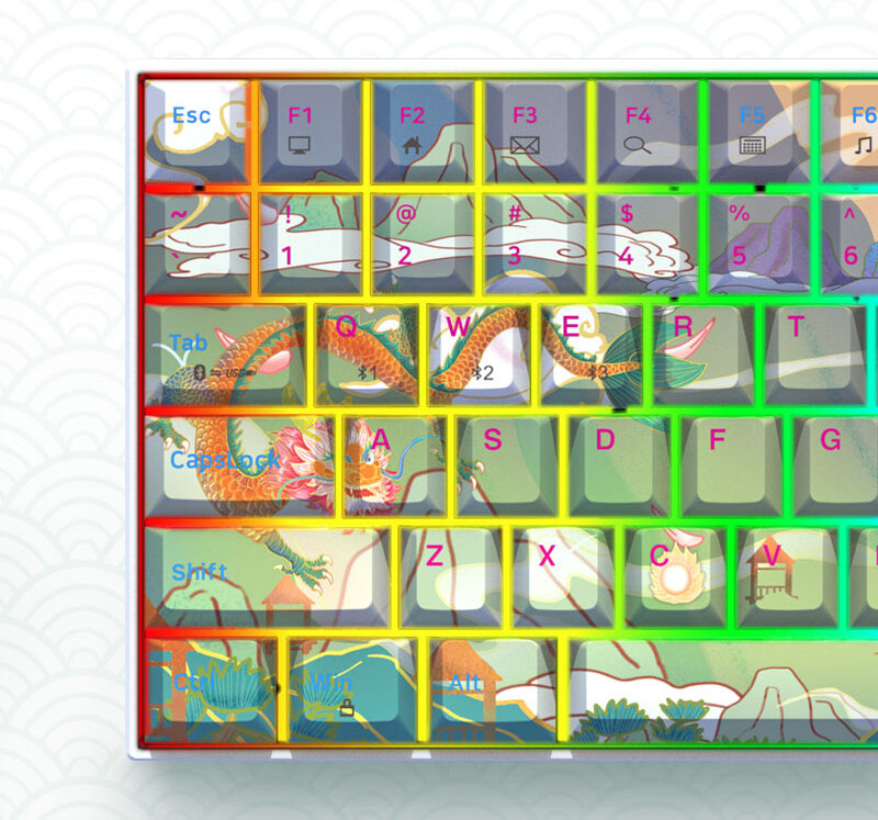 Bàn phím cơ không dây Newmen GM840 Pro Hush V3 Super Silent (KailhBox Deep Sea) (USB) 5