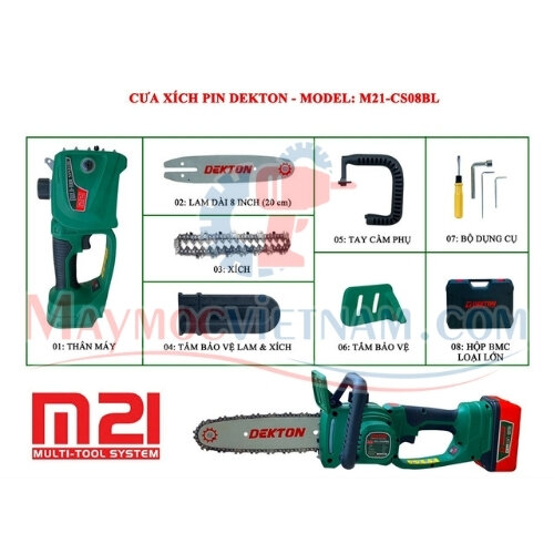 Máy Cưa Dùng Pin Dekton M21-CS08BL
