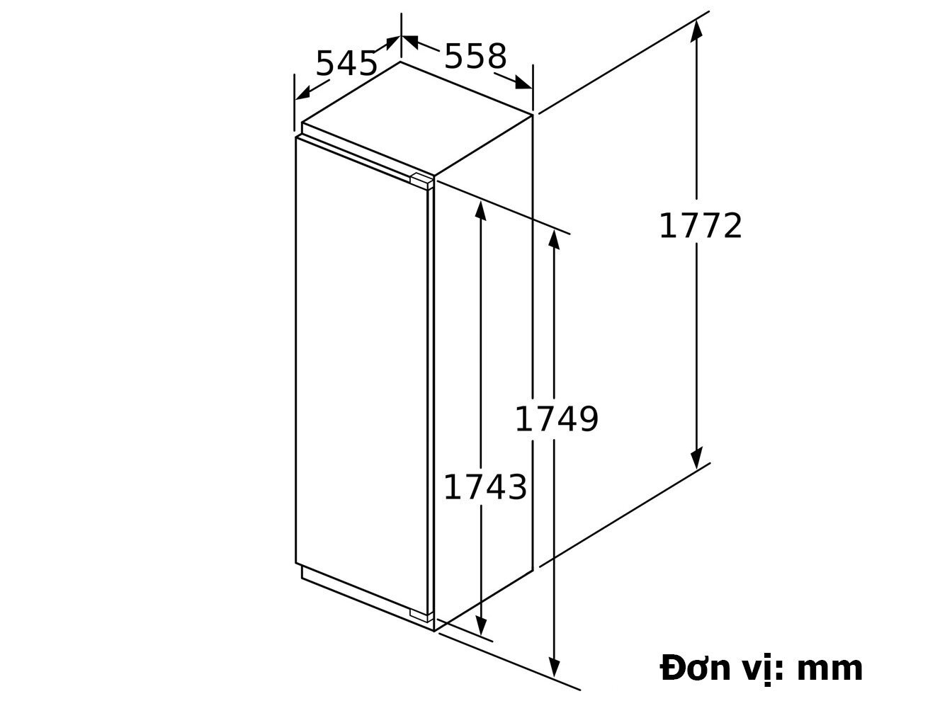 Tủ đông âm tủ  