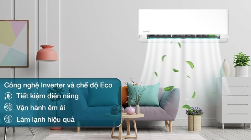 Điều hòa Comfee Inverter 10000 BTU 1 chiều CFS-10VCB1 tiết kiệm điện